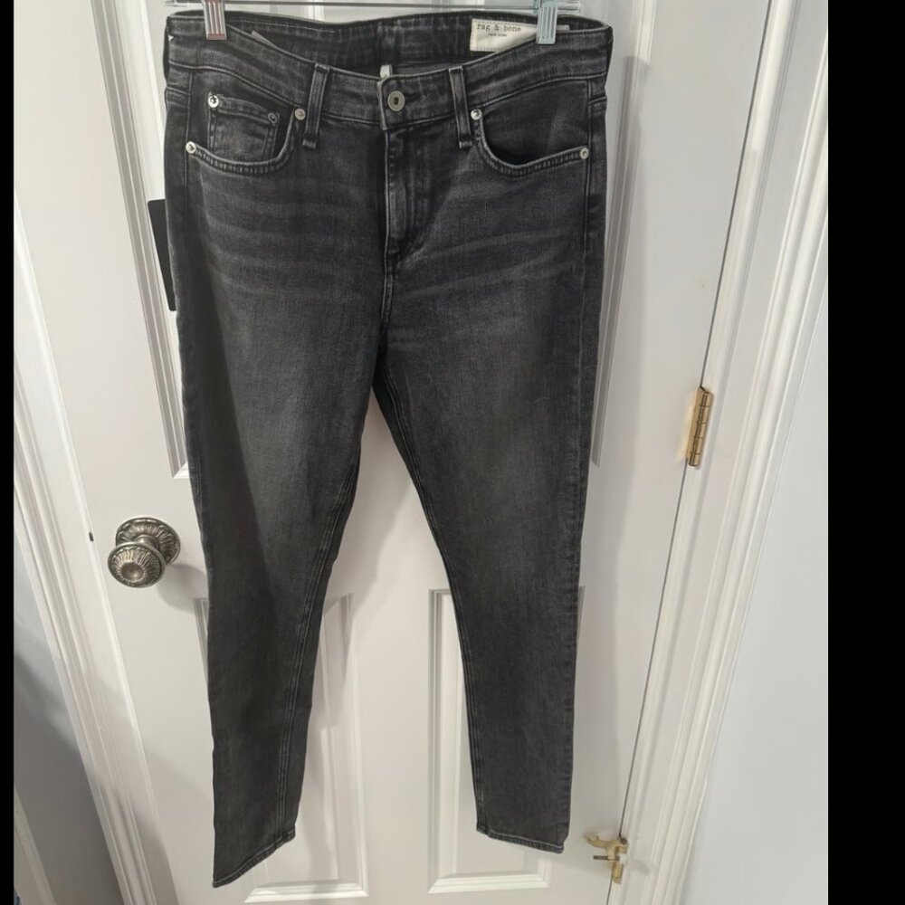 Rag & Bone Cate Mid Rise Skinny Jeans in Black Opal Size 29 - Picture 4 of 9